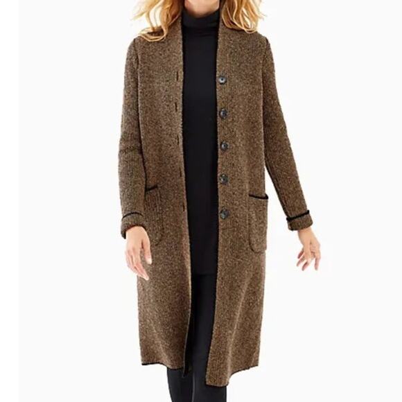 J.Jill Long Sweater Coat size Medium Duster Cardigan - Picture 1 of 5